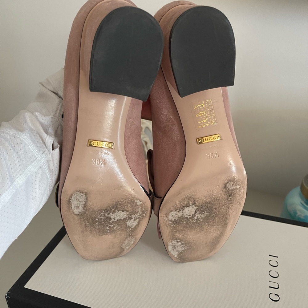 Gucci Crystal Pink Suede Pump - Picture 11 of 13